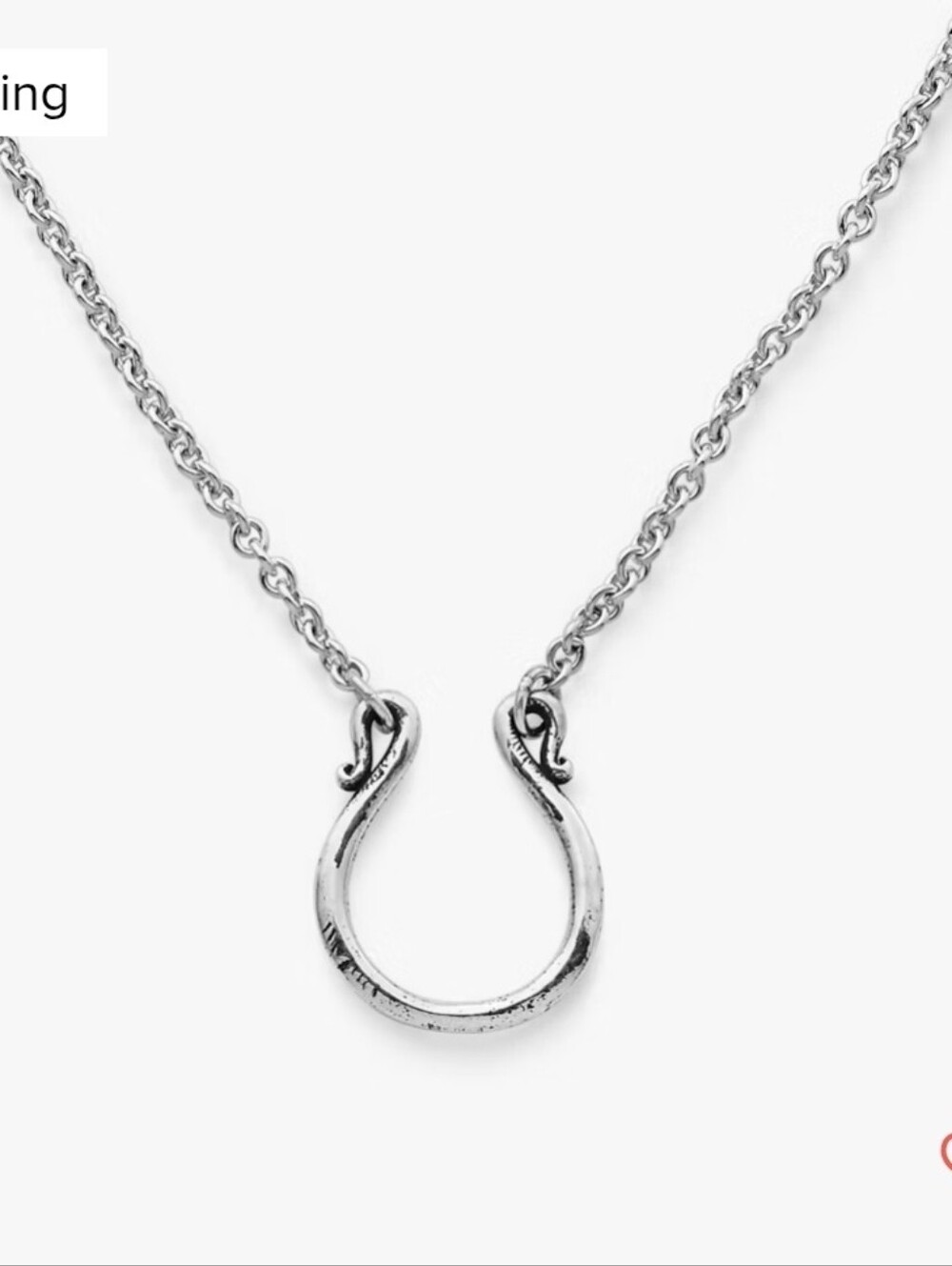 James Avery Sterling Silver Horseshoe Charm Holder Pendant Necklace - Picture 2 of 9